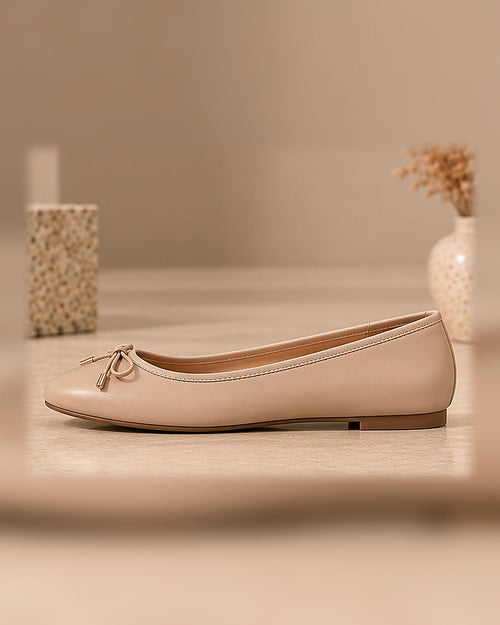 LOECY Ballet Flats in nude, side view