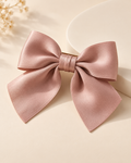 LOECY dusty rose Satin Hair Bow Clip, satin bow hair clip