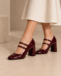 LOECY Mary Jane Heels in burgundy, Mary Jane shoes