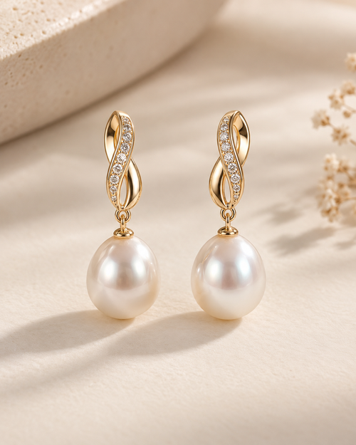 LOECY Pearl Drop Earrings, faux pearl drop earrings