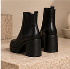 LOECY Platform Ankle Boots heel detail