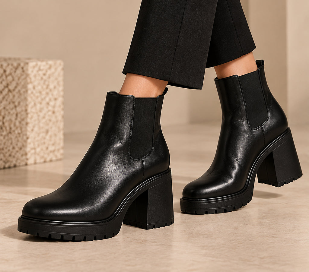 LOECY Platform Ankle Boots, chunky platform boots