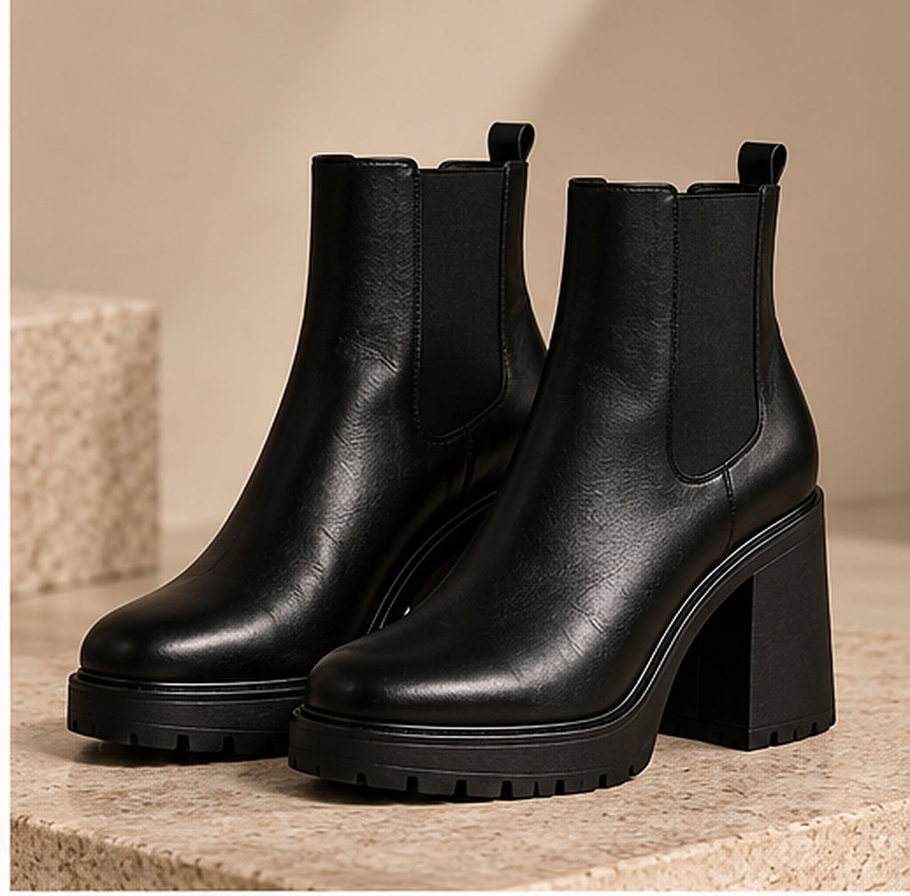 LOECY Platform Ankle Boots side view