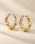 LOECY Sculptural Hoop Earrings, statement hoop earrings