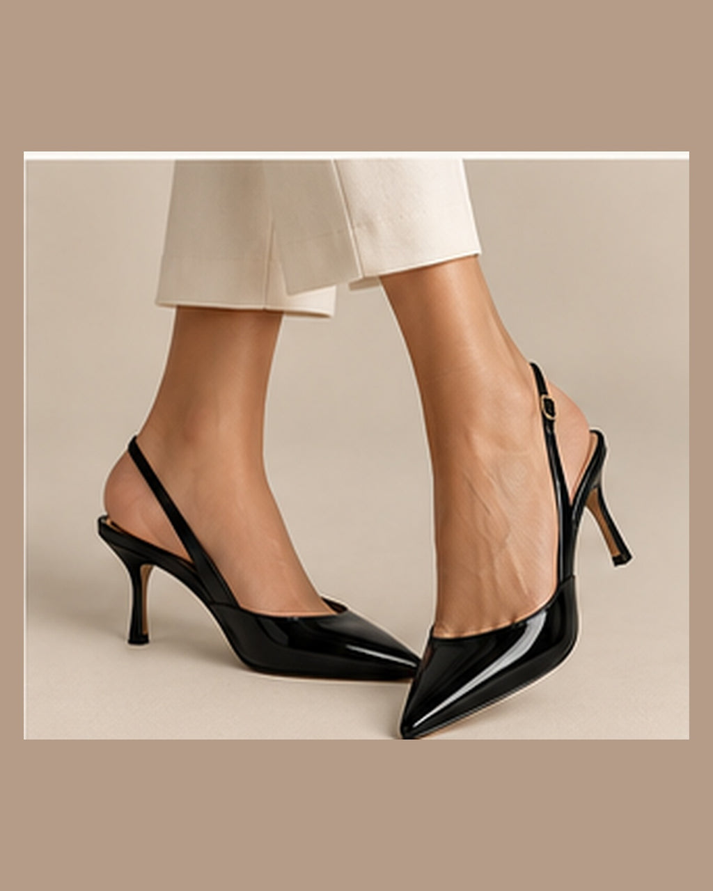 LOECY Slingback Heels in black, alternate view